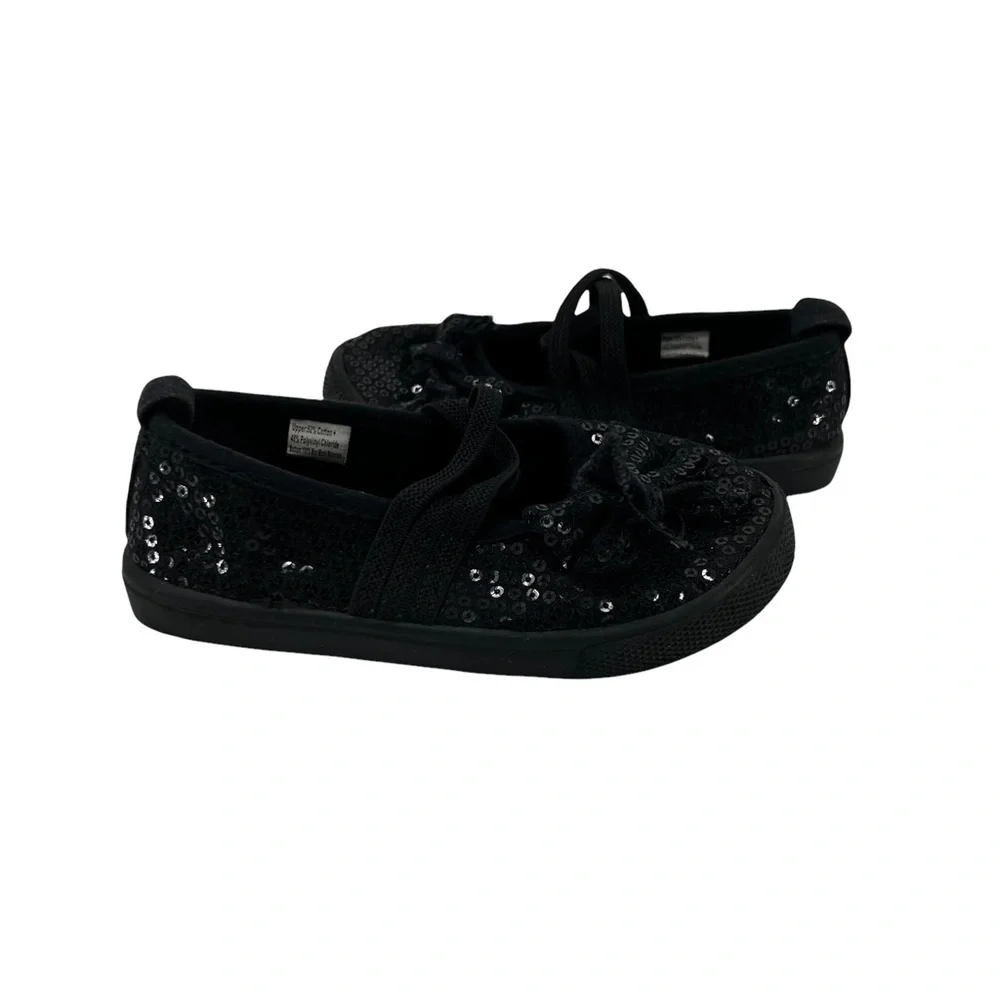 Chatties Black Sequin Ballet Flats Size 7/8 Toddler Girl’s